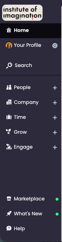 The CharlieHR left-hand menu