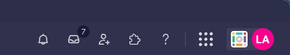 Notifications and in-tray icons at the top right